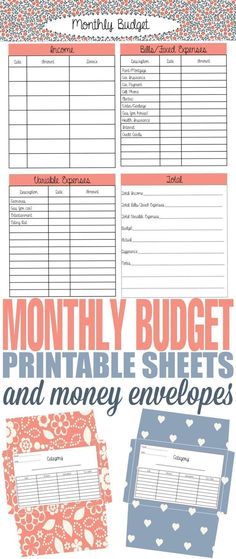 FREE Printable Budget Sheet Pinterest Printable budget sheets