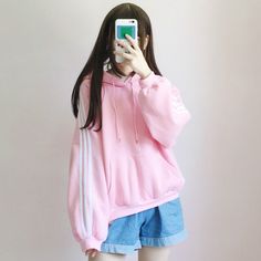 Thinkin Women Sweatshirt Harajuku Strawberry Milk Sweet Cute Girls Color Block Hoodies Loose O-Neck Winter Autumn Fleece Jumper