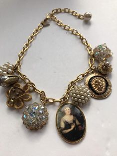 Flower Cameo Statement Necklace OOAK Boho Chunky Adjustable Beaded Choker Large Pendant Jewelry Gift Box