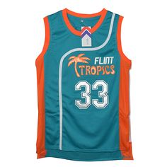 OKnown Mens Flint Tropics Movie #7 Coffee Black Basketball Stitched Jersey Green
