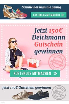 150 € Gutschein für Deichmann Schuhe gewinnen | 150 € Gutschein für Deichmann Schuhe gewinnen |