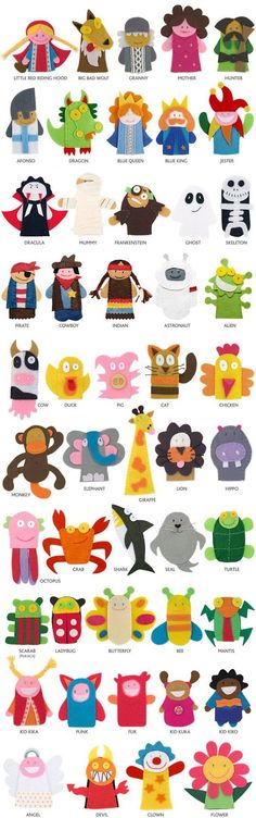 Lápices de Colores:Títeres de dedo para nuestros niños