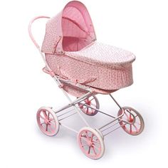 Baby Girls Dolls Moses Basket /& Wooden Stand Rosebud Pink-Ideal For Christmas