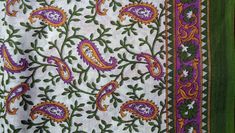 Grey Floral Strings Print on Indian cotton fashion sewing and quilting fabric Indian Block Print Style by the yard Cotton Cambric