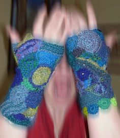 Green Ivy Embroidered Hand Warmers