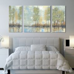 36 x 36 ArtWall 4 Piece Herb Dickinsons Mellow Morning Floater Framed Canvas Square Set