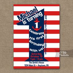 nautical first birthday invitation nautical 1st birthday