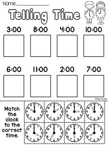 first grade math unit 15 telling time first grade pinterest