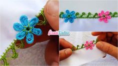 Havlu Veya Yazma Kenarı Menekşe Modeli Yapılışı Türkçe Videolu #havlukenarıörnekleri #kadın #çeyizlik #towellace #handtuchspitze #handmade