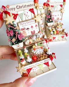 Triple Miniature Christmas Present//Gift Dollhouse size