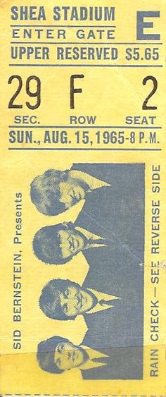 20 Beatles Ticket Stubs Ideas The Beatles Concert Posters Concert Tickets