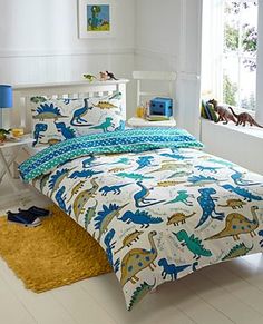 Dinosaurs Bed Linen Set Kids Bedroom For The Home Bluezoo Blue Dinosaurs Single Bedding Set At Debenhams Mobile