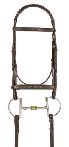 SIE EQUESTRIAN Designer Crown Browband Noseband w Fancy Stitch Leather Horse Bridle Bridles