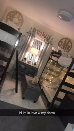 This would be good, your room has less room between beds and you could do something else besides monogram.  Good overall look! Cute Dorm Rooms, Girls Dorm Room, Dorm Living, Dorm Life, Dorm Bedroom, Dorm Sweet Dorm, Dorm Inspiration