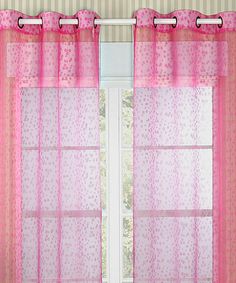 take a look at this fuchsia abby sheer voile curtain panel - set take a look at this fuchsia abby sheer voile curtain panel - set