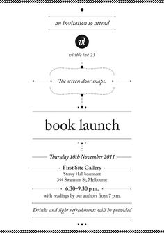 Book Launch Invitation Party Inspiration Alexiswinter