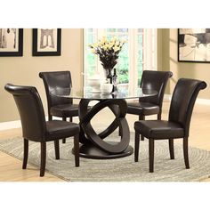classic glass round table dining room set | dining room classic glass round table dining room set | dining room