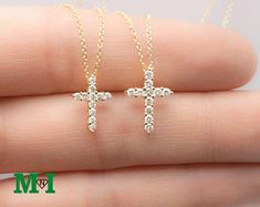 Diamond Cross Necklace,Cross Necklace,Cross pendant,14K Solid Gold Necklace,Diamond pendant,Gold Pendant, Charm & Necklaces, Gold Necklace Solid Gold Stud Earrings, Solid Gold Necklace, 14k Solid Gold Necklace, Gold Diamond Pendant, Diamond Earrings Studs, Necklace Lengths