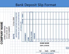 bank deposit slip template excel