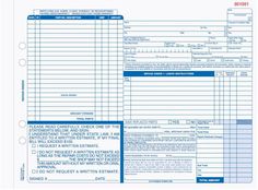 automotive repair order forms