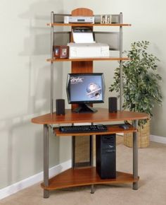 41 Best Computer Desks For Kids Images On Pinterest Wood Top Small Corner Computer Desk In Pewter And Cherry Finish Fits 27 Monitors