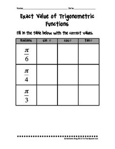38 best trigonometry images teaching math math coach math teacher trigonometric table of values