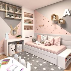 Bedroom Wall Colors, Girl Bedroom Decor, Baby Bedroom, Kid Room Decor, Bedroom Girls, Pink Bedroom, Mirror Bedroom, Wall Mirror