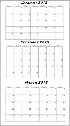 quarterly calendars 2018
