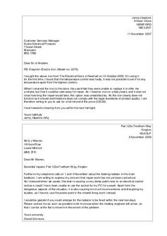 Format of a letter of complaint published | Format of formal letter