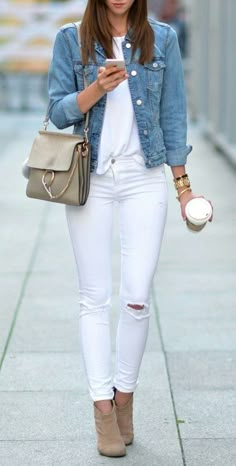 Casual Outfits, White Jeans, Autumn Outfits, Jeans, Casual, Outfits, Chic Outfits, Denim Skirt, Casual Chic