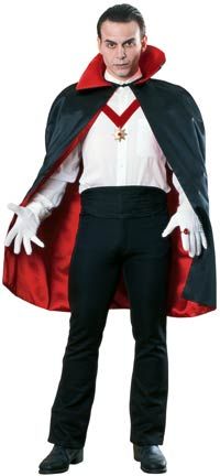 ADULT SPOOKY VILLAGE SATIN VAMPIRE CAPE 43/" ONE SIZE//REVERSIBLE