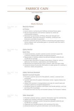 personal trainer resume samples