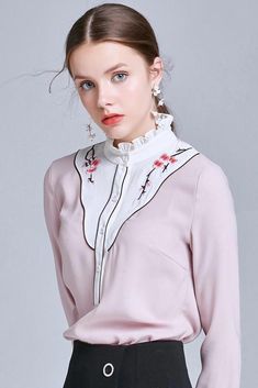 Cecil-Tunica Blusa con etno-print in DEEP BERRY