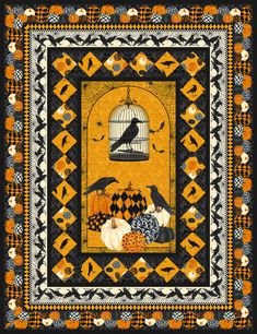 WITCHY by Studio E Fabrics cute witch orange black 3700PS-39