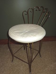 Refurbished Classic Gold Metal Swivel Vanity Chair | Vanities ... Refurbished Classic Gold Metal Swivel Vanity Chair | Vanities ...