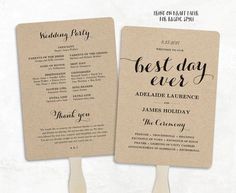 Printable Wedding Program Template Rustic Fan Printable Wedding Program Template Fan By Vinewedding Diy Fans Programs