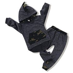 Kucnuzki Baby Boys Clothes Toddler Boy Fall Winter Outfits Dinosaur Hoodie Pants Set Long Sleeves Infant Sweatsuit