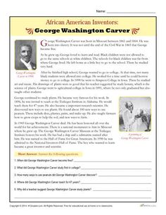African American Inventors | Worksheet | Education.com | African