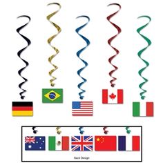 International Flags 7 Inch Paper Plates 8 Pack Olympics Travel Party Decoration