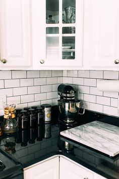 White Kitchen Black Countertop 8 design tricks for kitchens with barely any counter space White Kitchen Black Countertop 8 design tricks for kitchens with barely any counter space