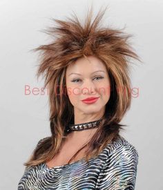 1980/'s-POISON-Punk Rocker-Rod Stewart-Tina Turner-MULLET STYLE WIG-Accessory