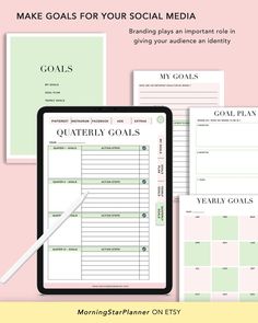 Social Media Kit Business Planner Personal Size Social Media Plan and Content Planner A5 Social Media Planner and Social Media Tracker