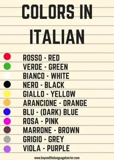 Colors in Italian #learnitalianforfree