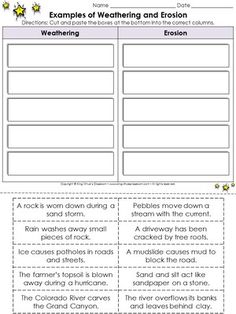 Worksheet Free Printable For Kids: Quick Worksheet On Weathering And Erosion print and go weathering erosion deposition interact cut paste activity 3 examples king virtue from king