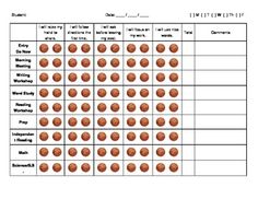 46 Best Incentive Charts Images Clroom Ideas Behavior Sticker Daily Behavior Incentive Chart Basketball Theme