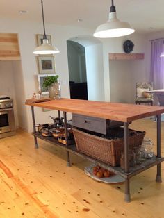 Kitchen Island Butcher Block kitchen island, industrial butcher block style, reclaimed wood and Kitchen Island Butcher Block kitchen island, industrial butcher block style, reclaimed wood and