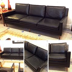 154 Best Rocket Century Images Midcentury Modern Meval Mid Vintage Midcenturymodern Black Vinyl Milobaughman Style 3 Seat Sofa