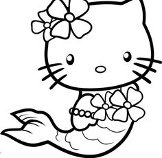 Coloring Hello Kitty Pictures Mermaid Cartoons Animals And Birthday Pages Free Of Creativemov