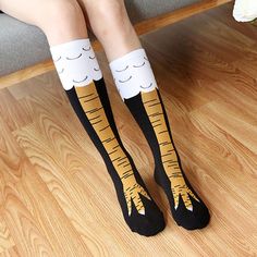 1-3PC Sheer Color Knee Hi Under Knee Socks Stockings 3 Color Striped Trim Set OS