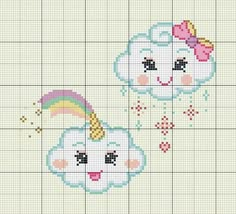 Kawaii Cross Stitch, Tiny Cross Stitch, Cross Stitch For Kids, Unicorn Cross Stitch Pattern